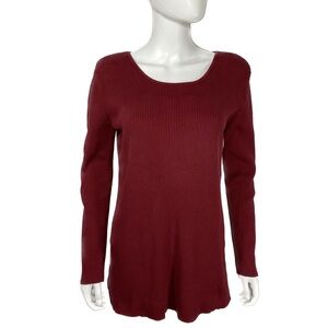 Newport News Burgundy Ribbed Long Legging Length Sweater